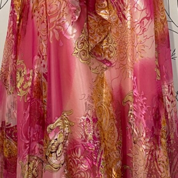 NWT VICTOR COSTA Womens Pink Drape Silk Dress Size 12 Fairycore Balletcore Flowy - Picture 7 of 12